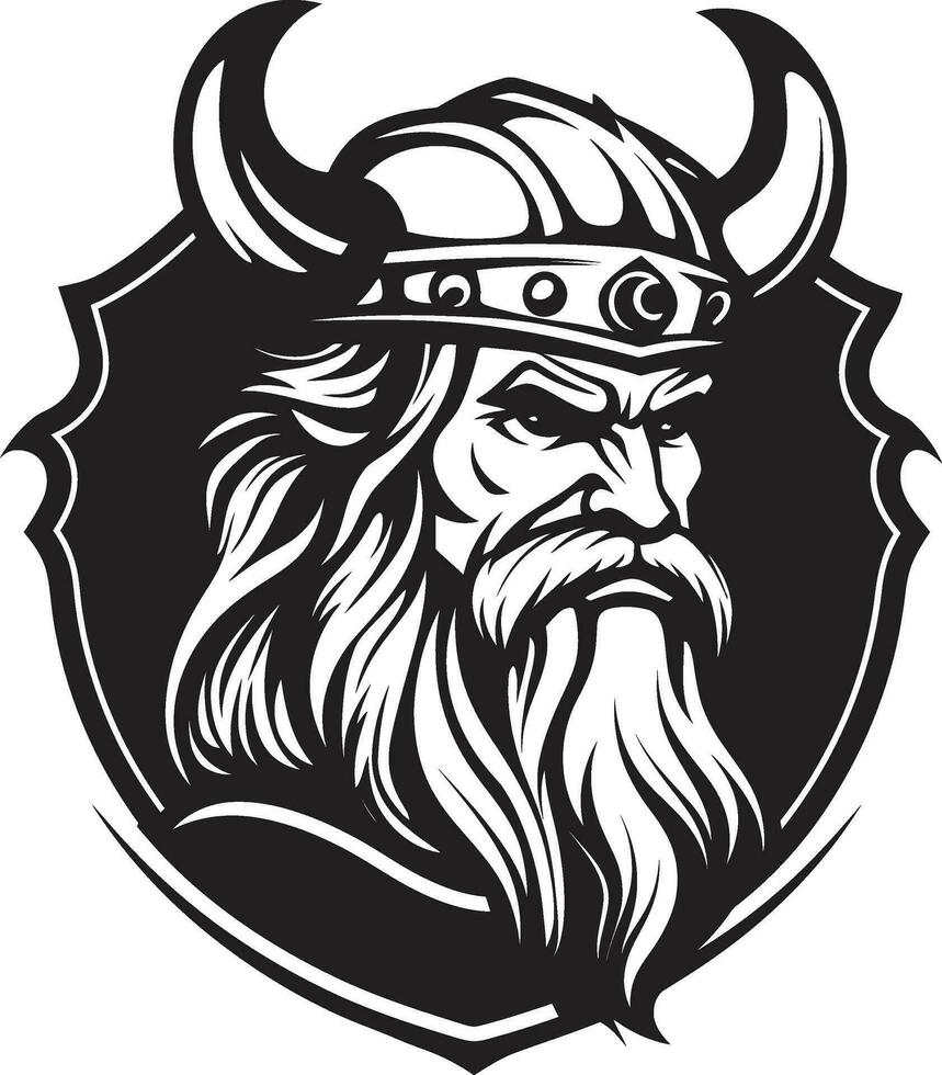 minuit maraudeur une furtif viking emblème nordique sentinelle une noir vecteur viking Gardien