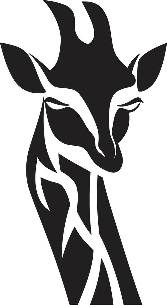 africain élégance dans noir girafe symbole frappant girafe ligne art vecteur logo