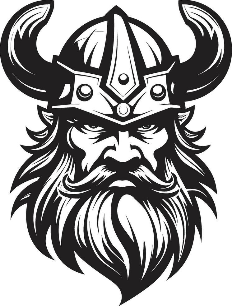ébène conquérant une viking chef mascotte valhallas Gardien une Divin viking emblème vecteur