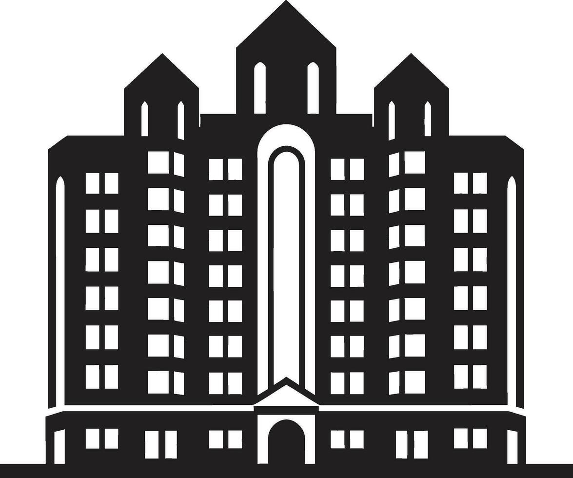 iconique Urbain habitation appartement logo conception majestueux haute monter noir bâtiment emblème vecteur