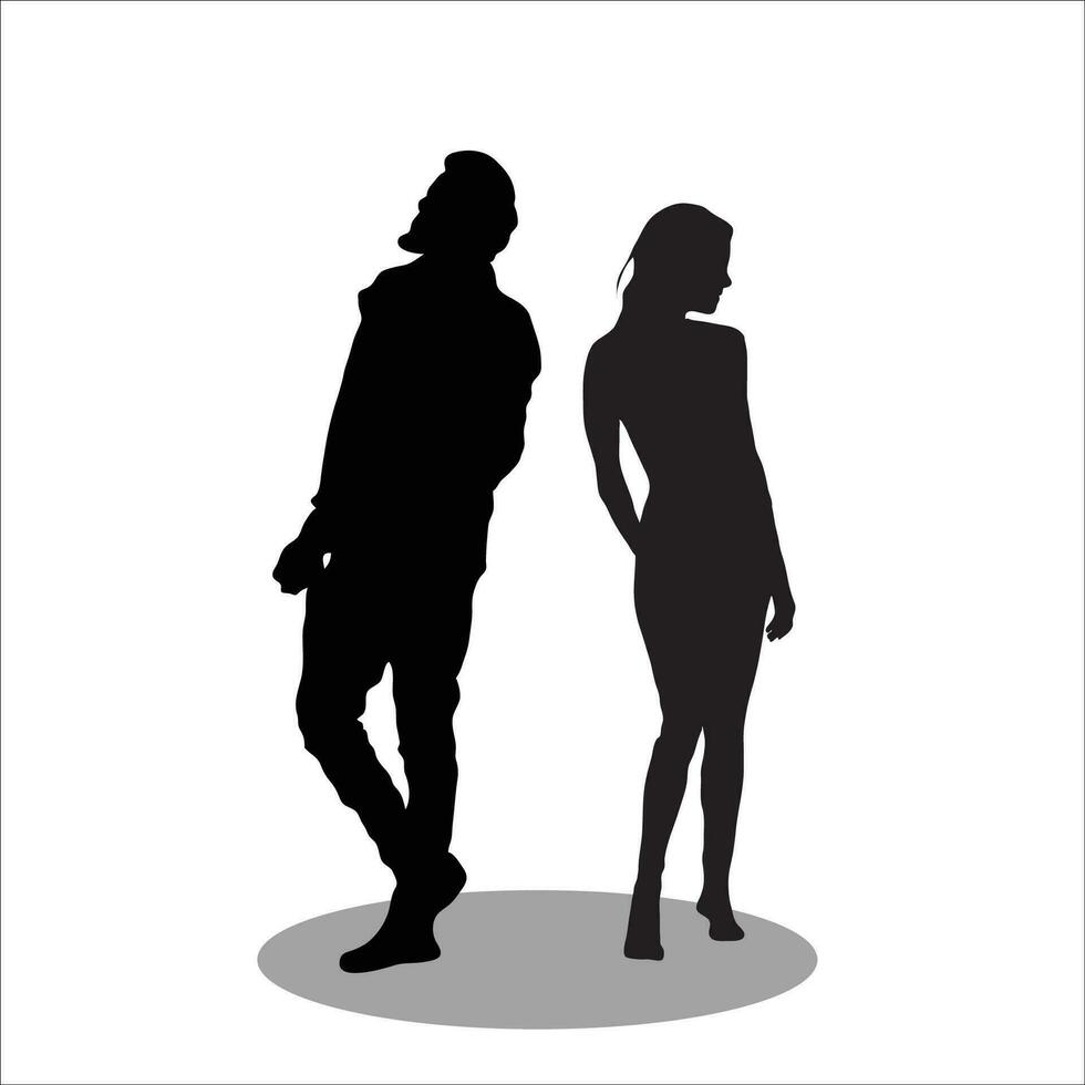 couple silhouette vecteur