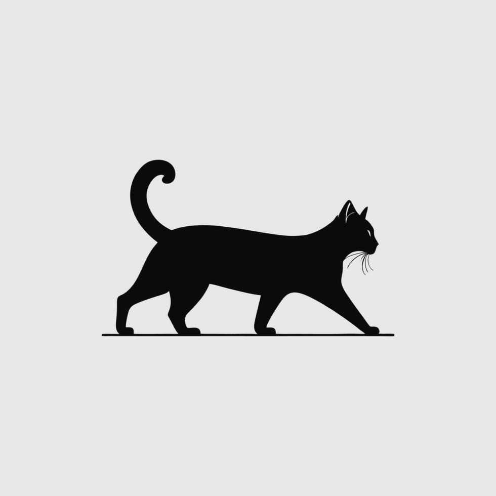 en marchant chat vecteur icône. chat silhouette symbole. linéaire style signe pour mobile concept et la toile conception. maison animaux symbole logo illustration. vecteur graphique - vecteur.