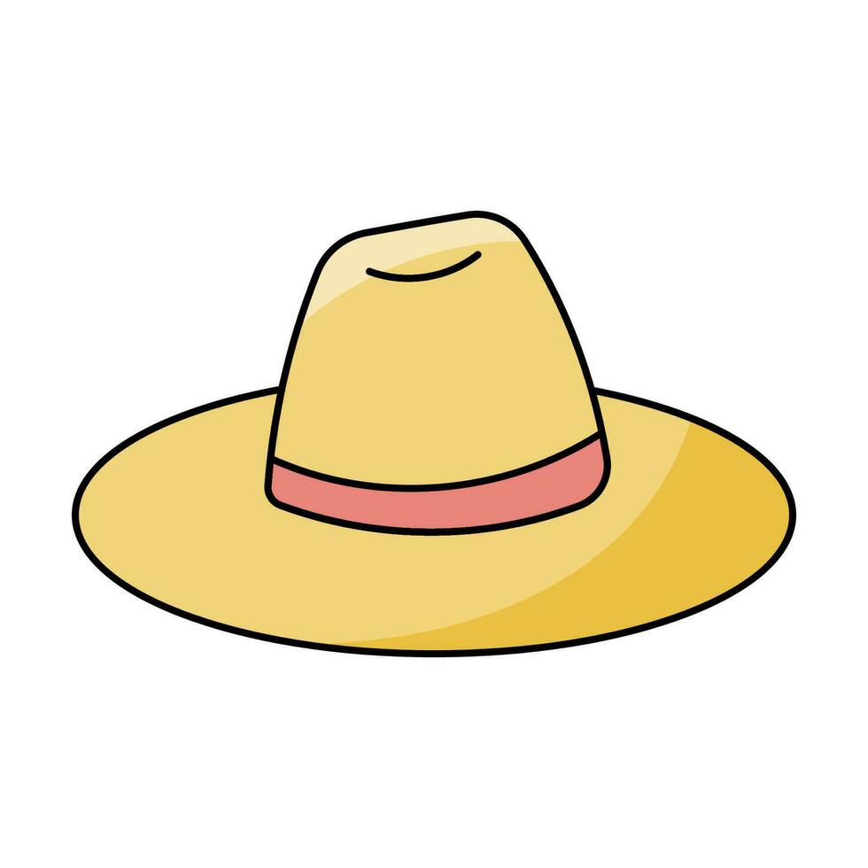 chapeau Panama coiffure vecteur Vêtements icône élément