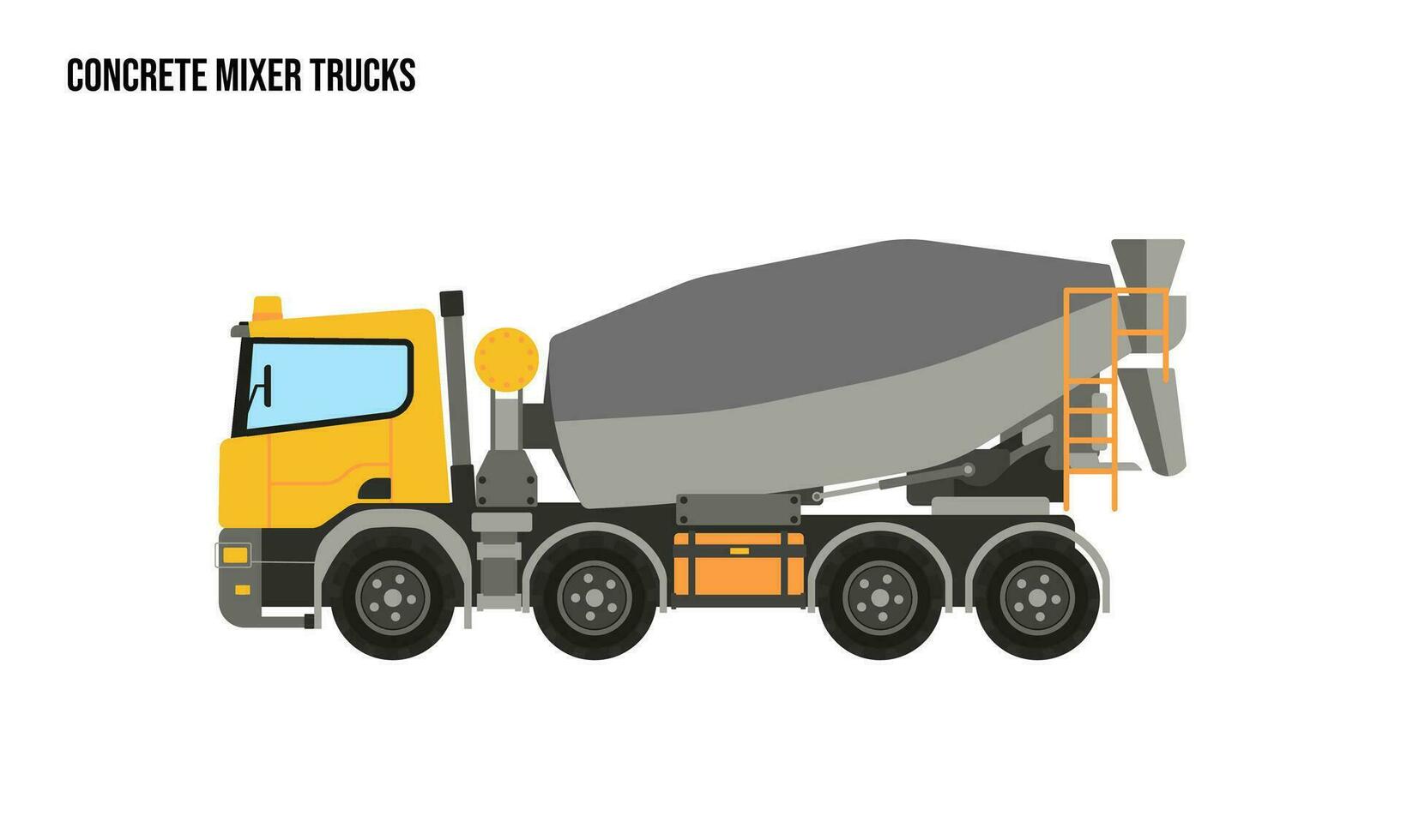 béton mixer un camion lourd équipement plat illustration, béton mixer un camion lourd équipement logo modèle vecteur