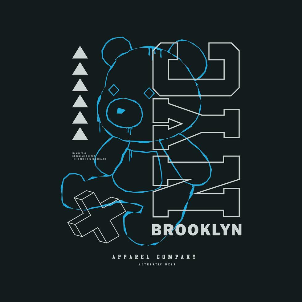 vecteur illustration sur le thème de Nouveau york Brooklyn. T-shirt graphique, affiche, bannière, prospectus, impression et carte postale