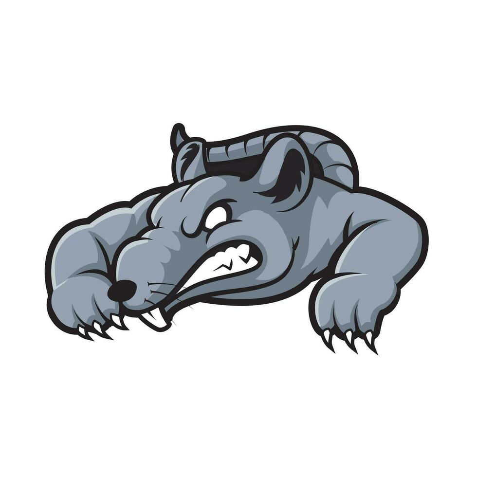 rat mascotte logo esport jeu vecteur