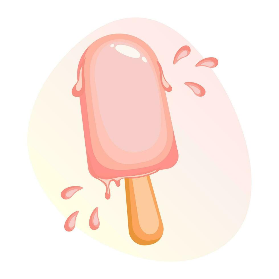 délicieux la glace crème sur une bâton. dessert, aliments. illustration, vecteur