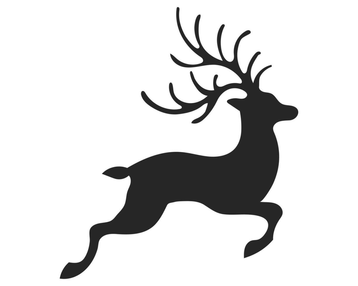 cerf dans une saut, silhouette sur une blanc Contexte. animal illustration, vecteur