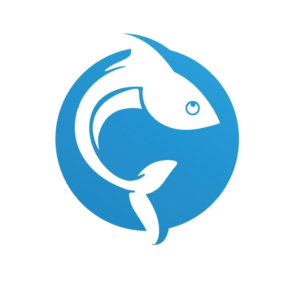 modèle de logo de conception d'icône abstraite de poisson, symbole vectoriel créatif du club de pêche ou de la boutique en ligne.