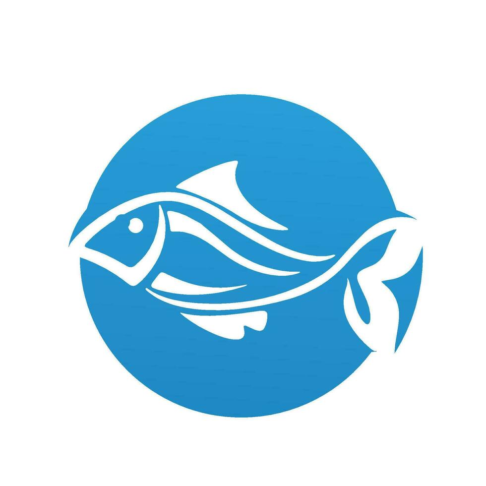 modèle de logo de conception d'icône abstraite de poisson, symbole vectoriel créatif du club de pêche ou de la boutique en ligne.