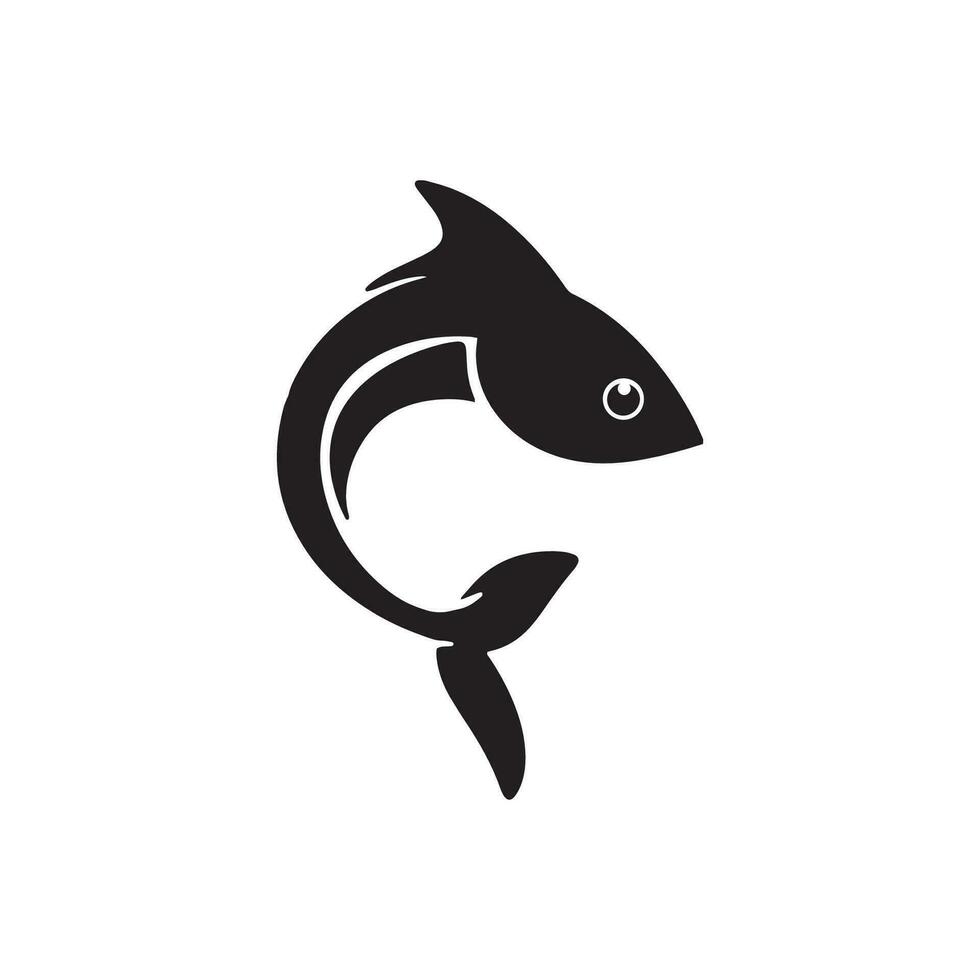 modèle de logo de conception d'icône abstraite de poisson, symbole vectoriel créatif du club de pêche ou de la boutique en ligne.