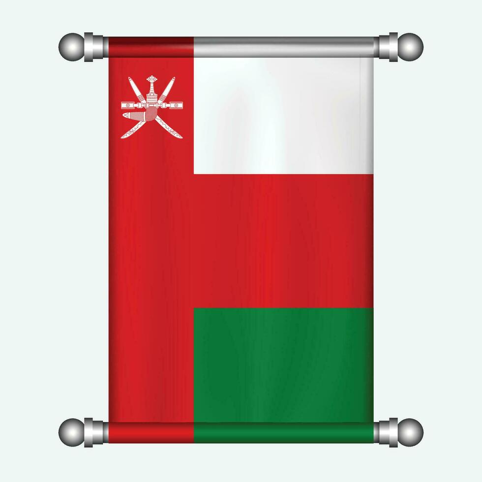 réaliste pendaison drapeau de Oman fanion vecteur