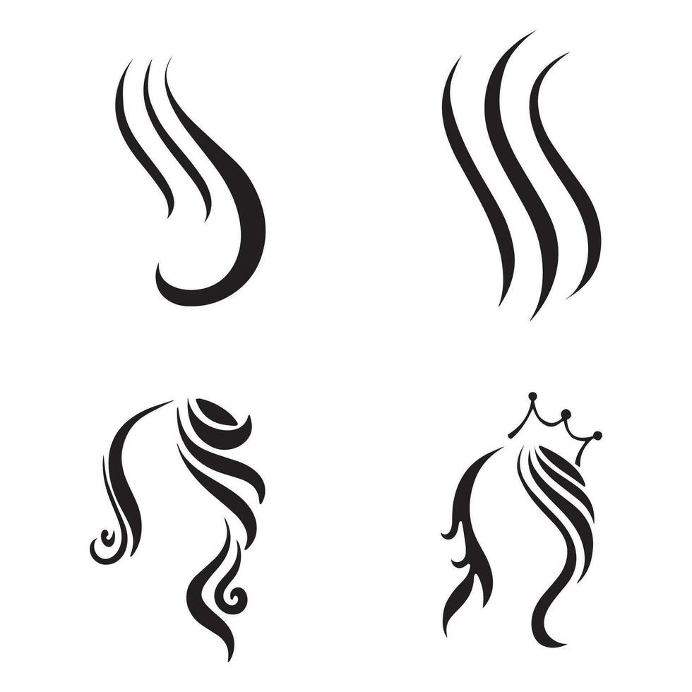 magnifique cheveux vague abstrait logo design.logo pour entreprise, salon, beauté, coiffeur, se soucier. vecteur