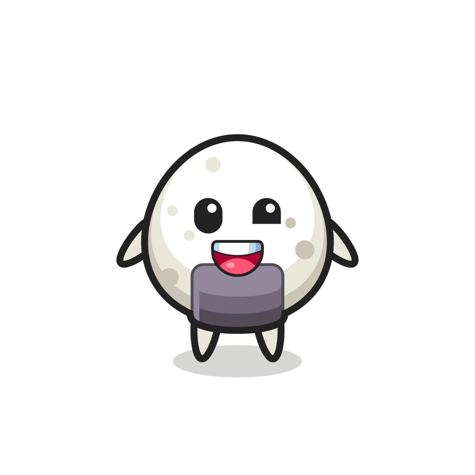 illustration d'un personnage onigiri avec des poses maladroites vecteur