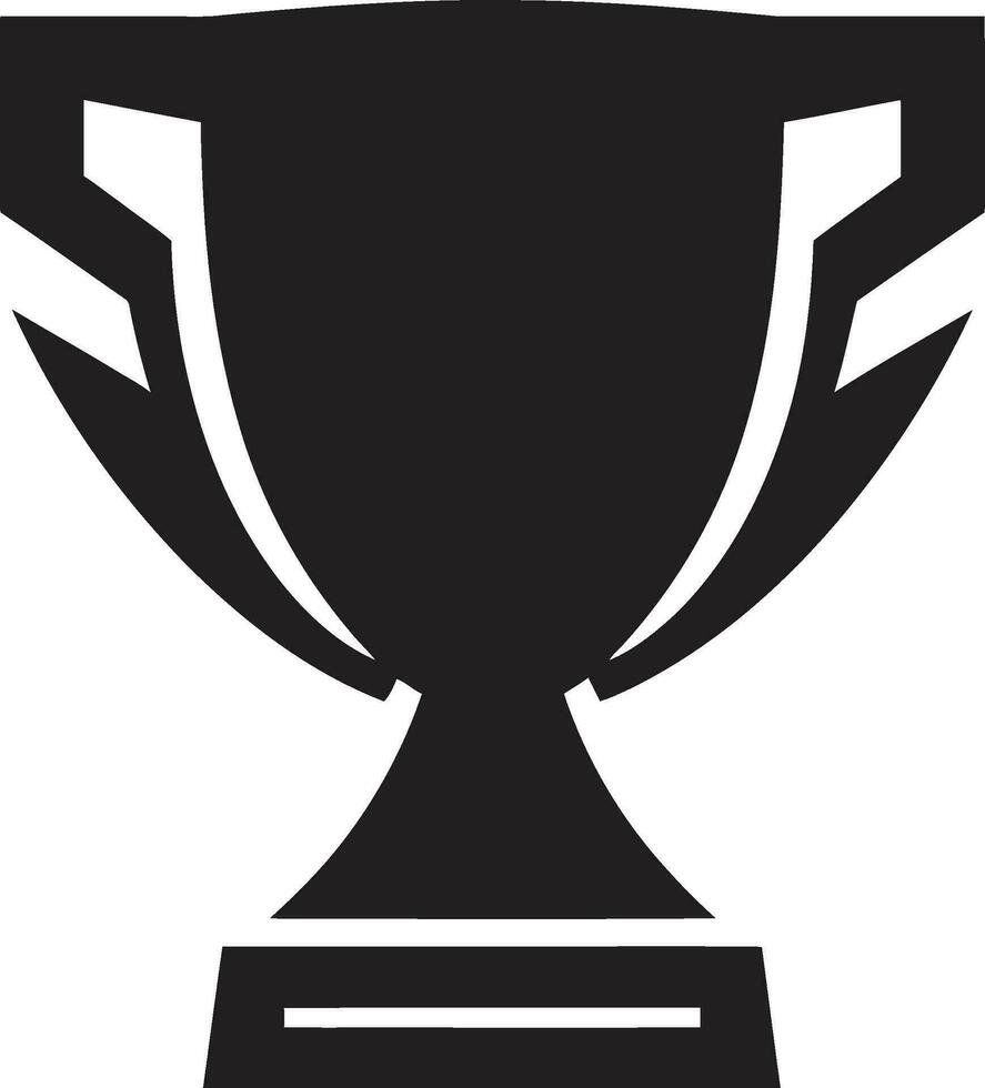 élégance dans esprit sportif monochromatique logo simpliste tasse excellence emblématique trophée icône vecteur