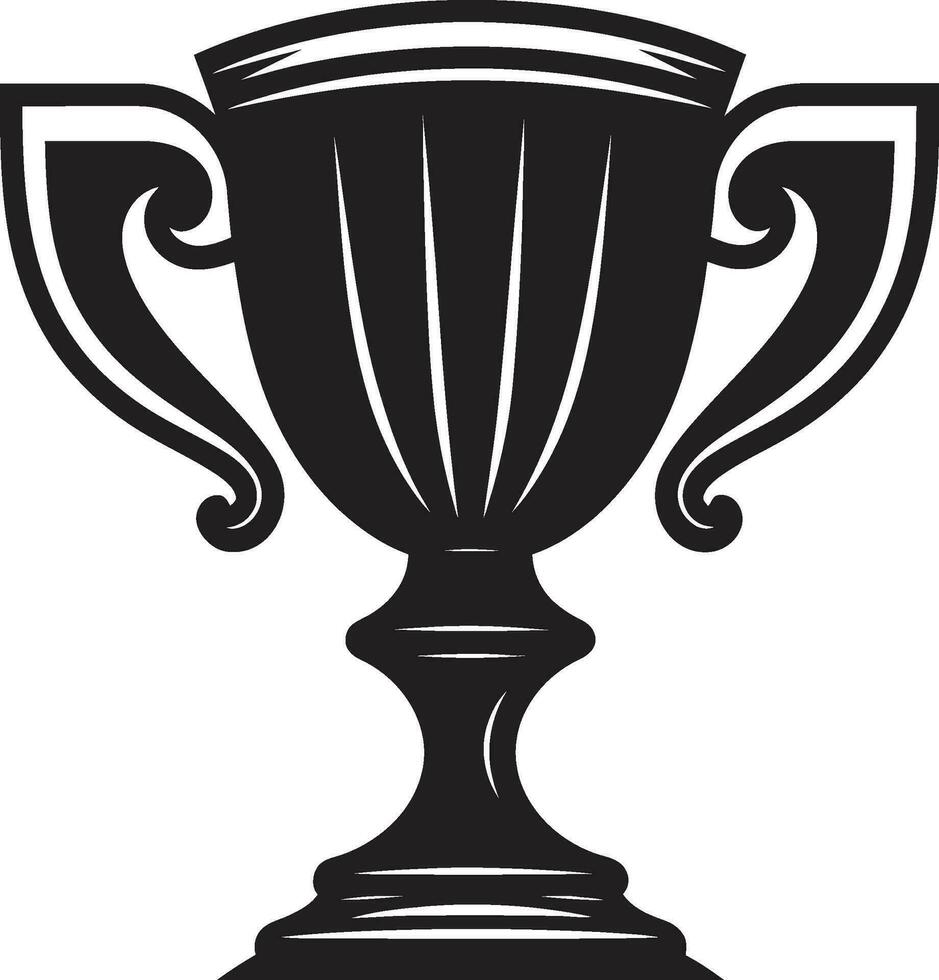 élégance dans Succès emblématique trophée symbole noble Gardien de sportif excellence noir vecteur conception