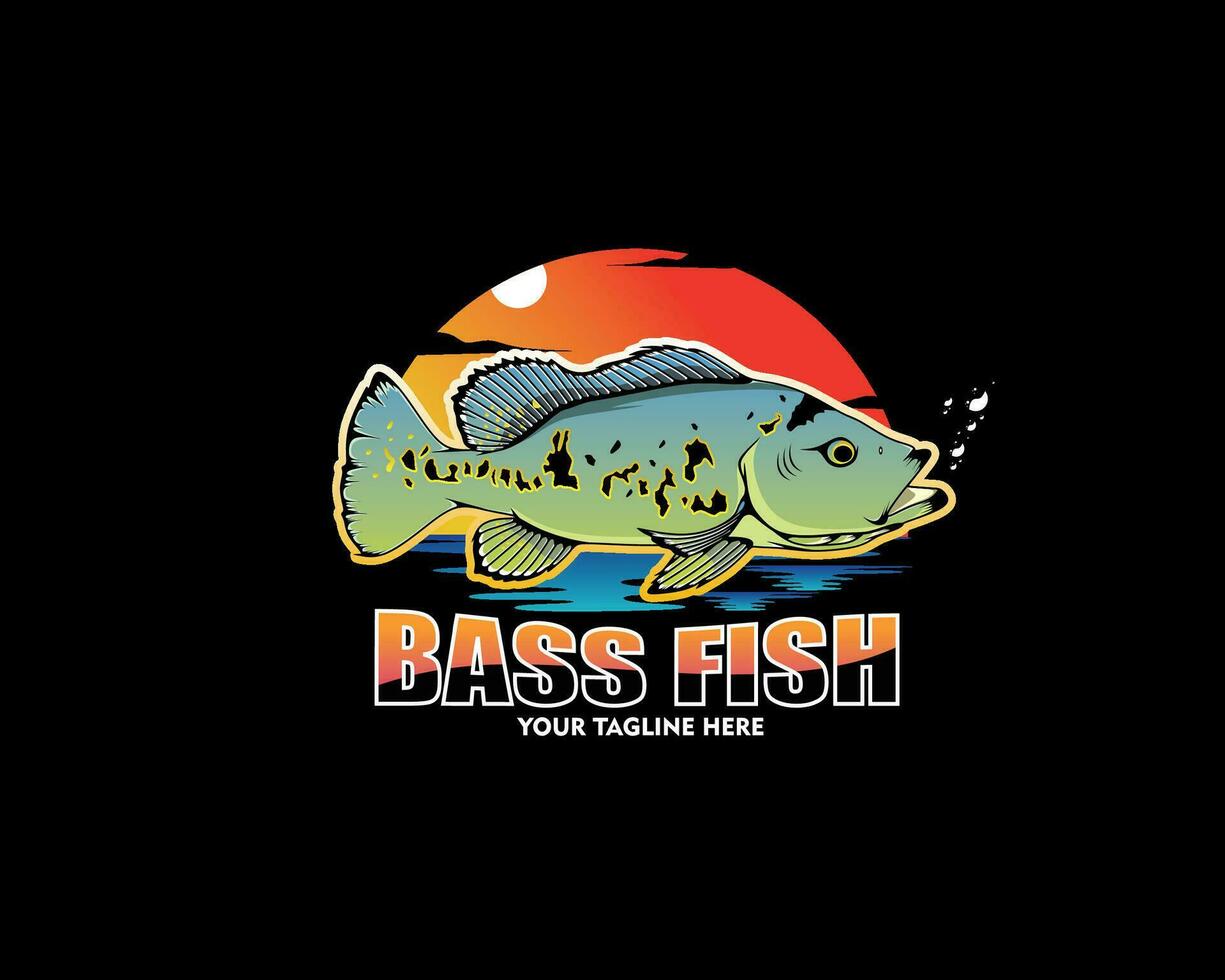 paon basse poisson logo vecteur conception