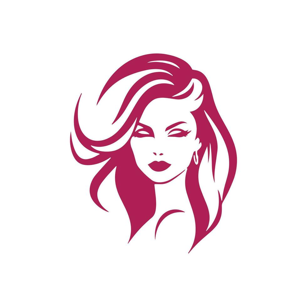 une logo de fille icône femme vecteur silhouette isolé conception jolie et luxe mode de vie concept