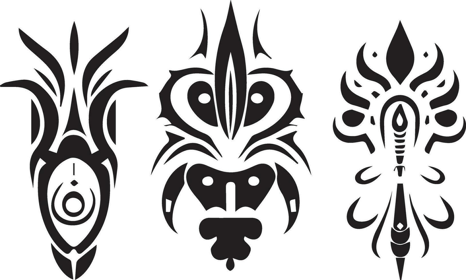 tribal tatouage conception vecteur silhouette illustration, tribal tatouage conception