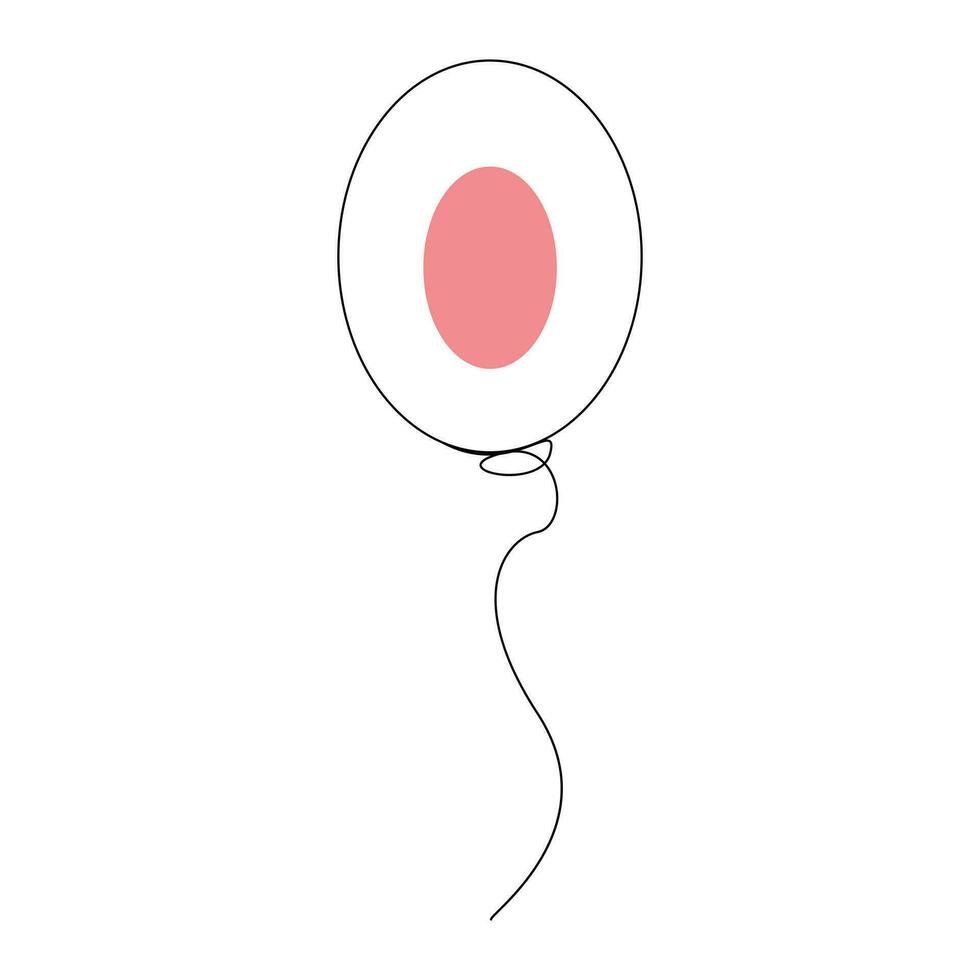 ballon décoration continu Célibataire ligne contour vecteur art dessin et illustration