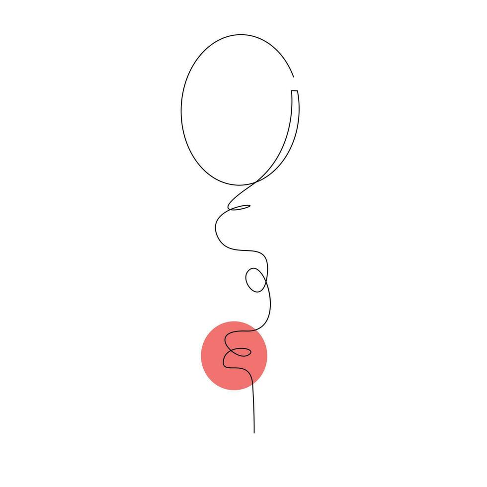 ballon décoration continu Célibataire ligne contour vecteur art dessin et illustration