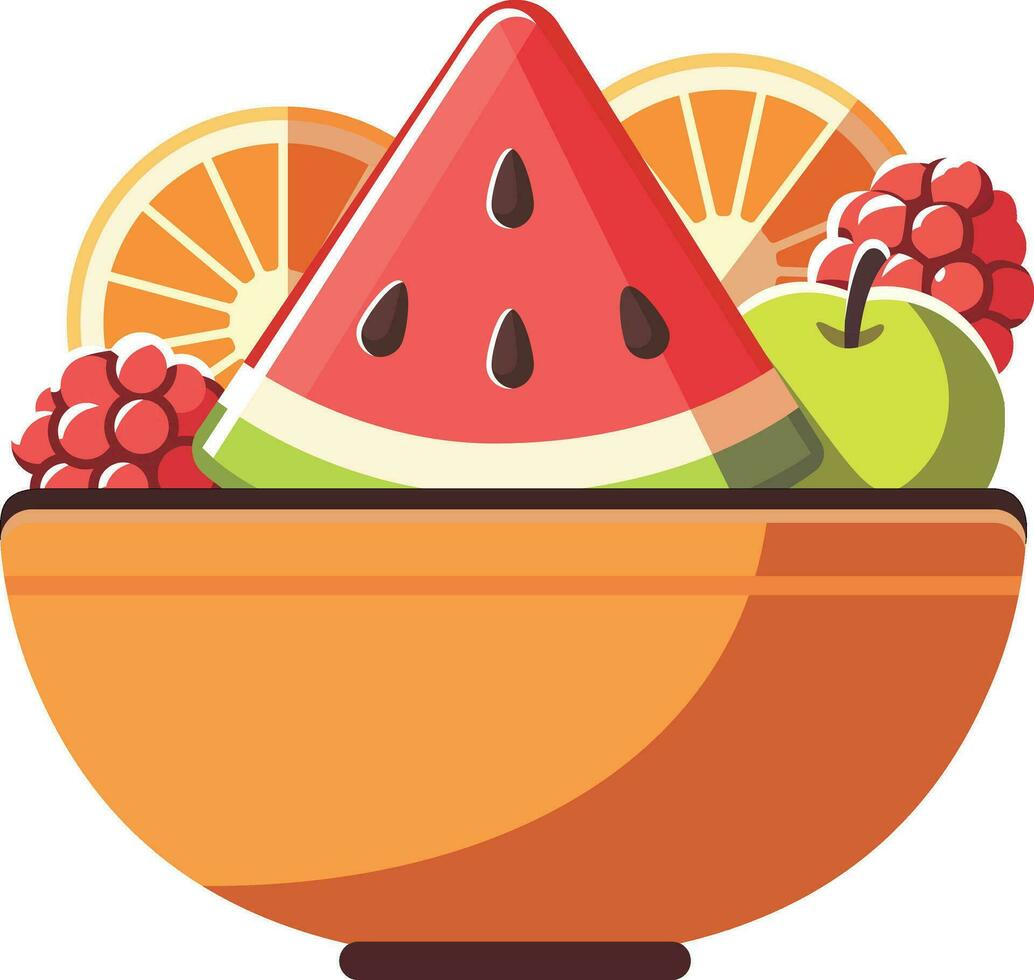 fruit salade ou bol de fruit Facile style vecteur illustration, fruit salade plat style Stock vecteur image