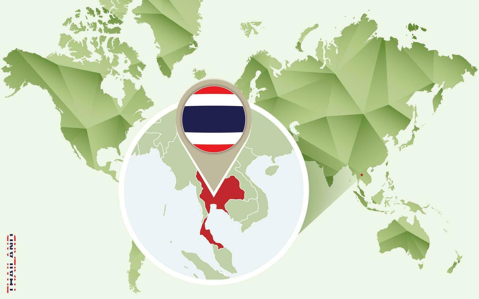 infographie pour Thaïlande, détaillé carte de Thaïlande avec drapeau. vecteur