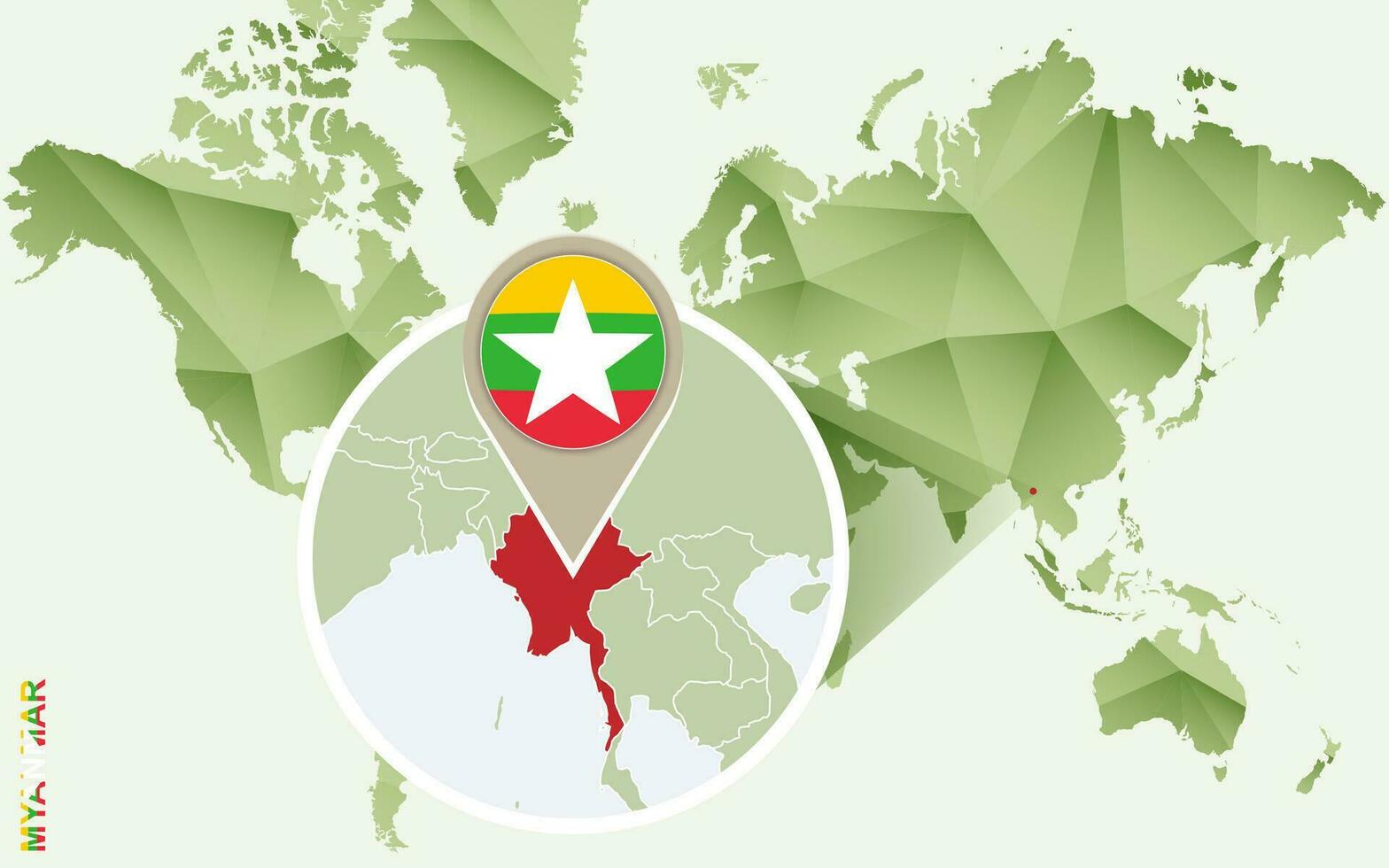 infographie pour Birmanie, détaillé carte de myanmar avec drapeau. vecteur