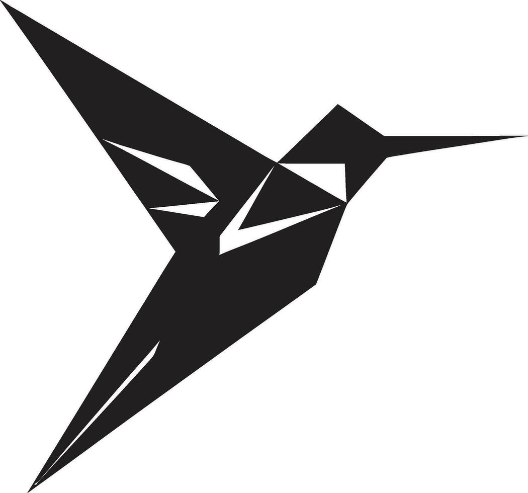 lisse noir colibri symbole colibri emblème avec une torsion vecteur