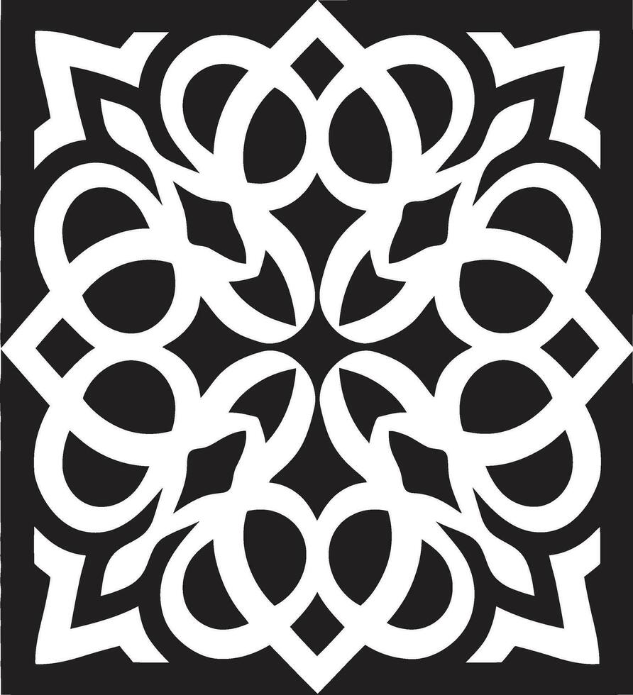 arabesque talent artistique dans noir floral carrelage icône arabe trésors noir logo conception avec fleurs vecteur