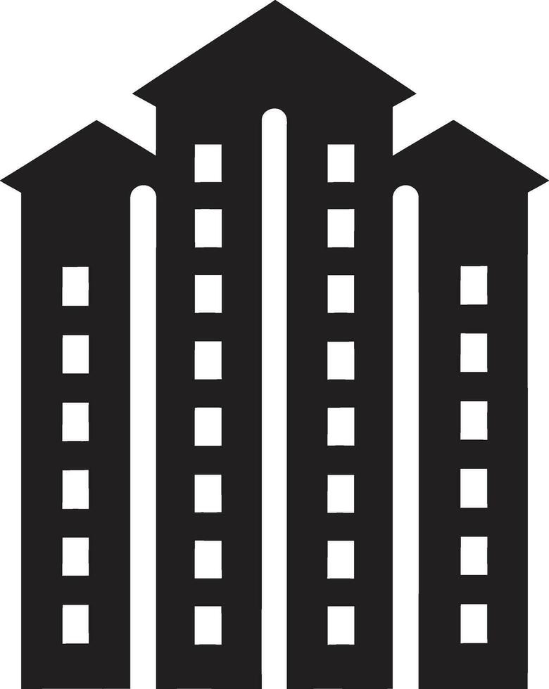 luxe résidence noir appartement vecteur icône iconique Urbain habitation appartement logo conception