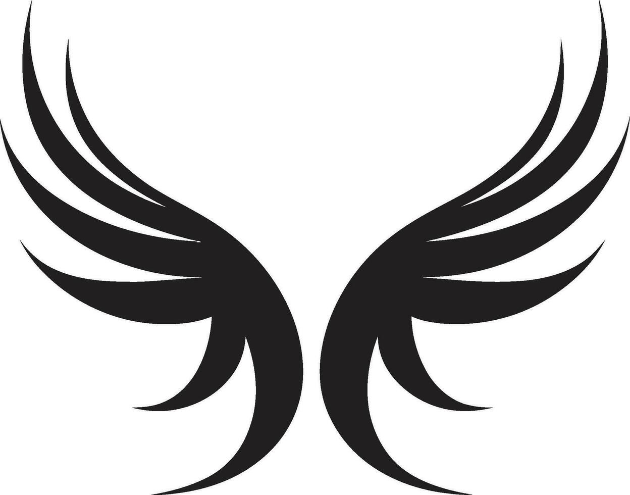 sérénade de vol moderne vecteur ange ailes majestueux ailes de excellence monochromatique emblème