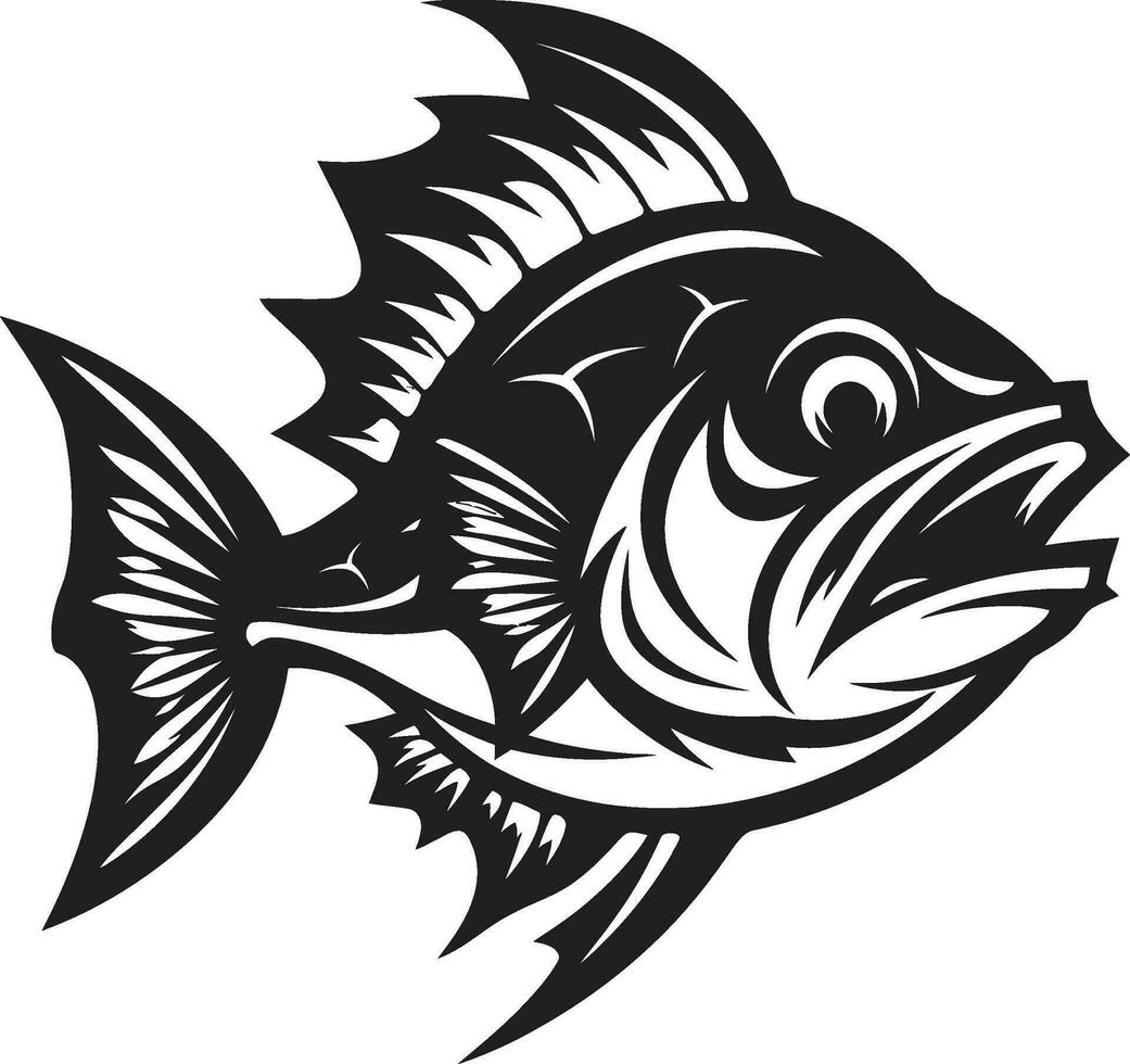 sculpture le Profond poisson squelettique vecteur icône Marin minimalisme poisson OS logo symbole