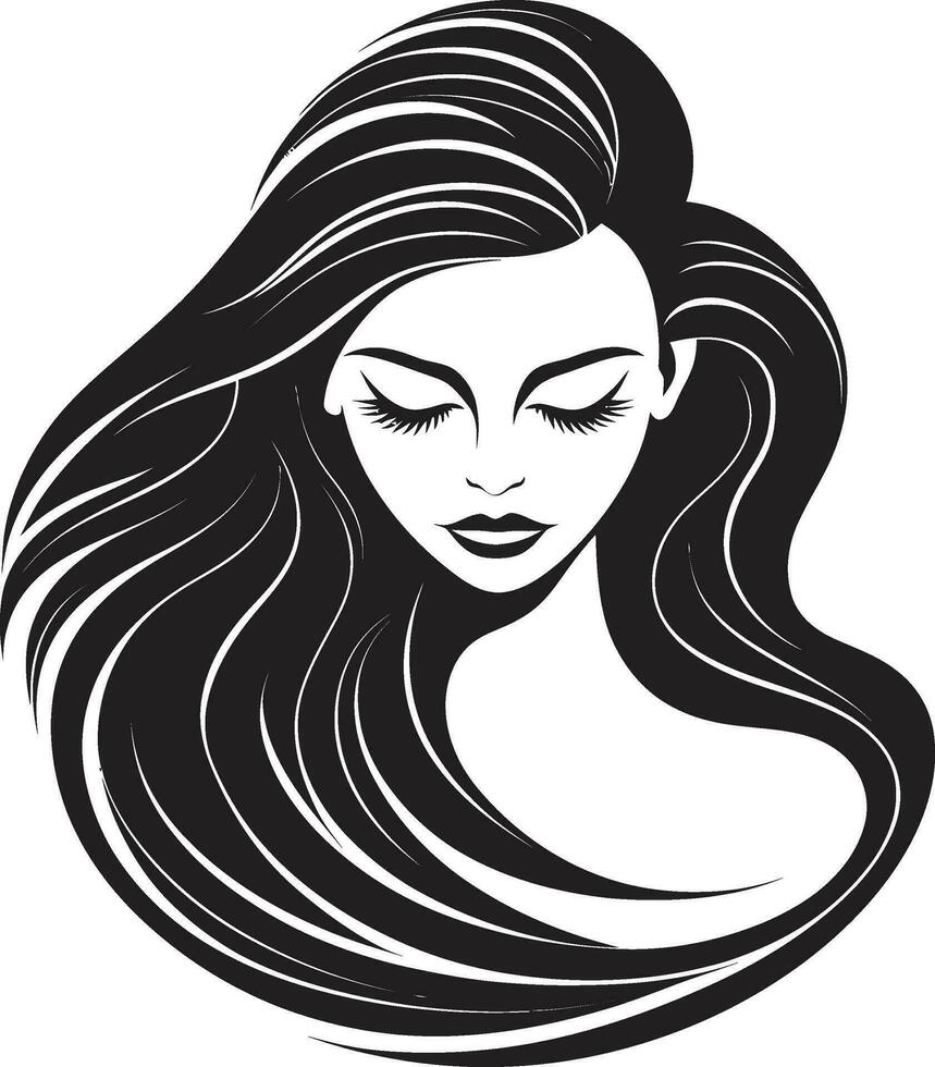 responsabilisation par beauté logo avec une femelle visage sculpté la grâce noir femelle visage dans emblème vecteur