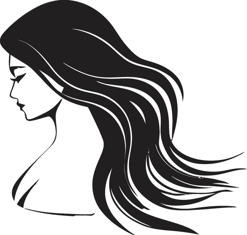 énigmatique regard vecteur icône de femelles essence subtil élégance noir logo avec les femmes visage