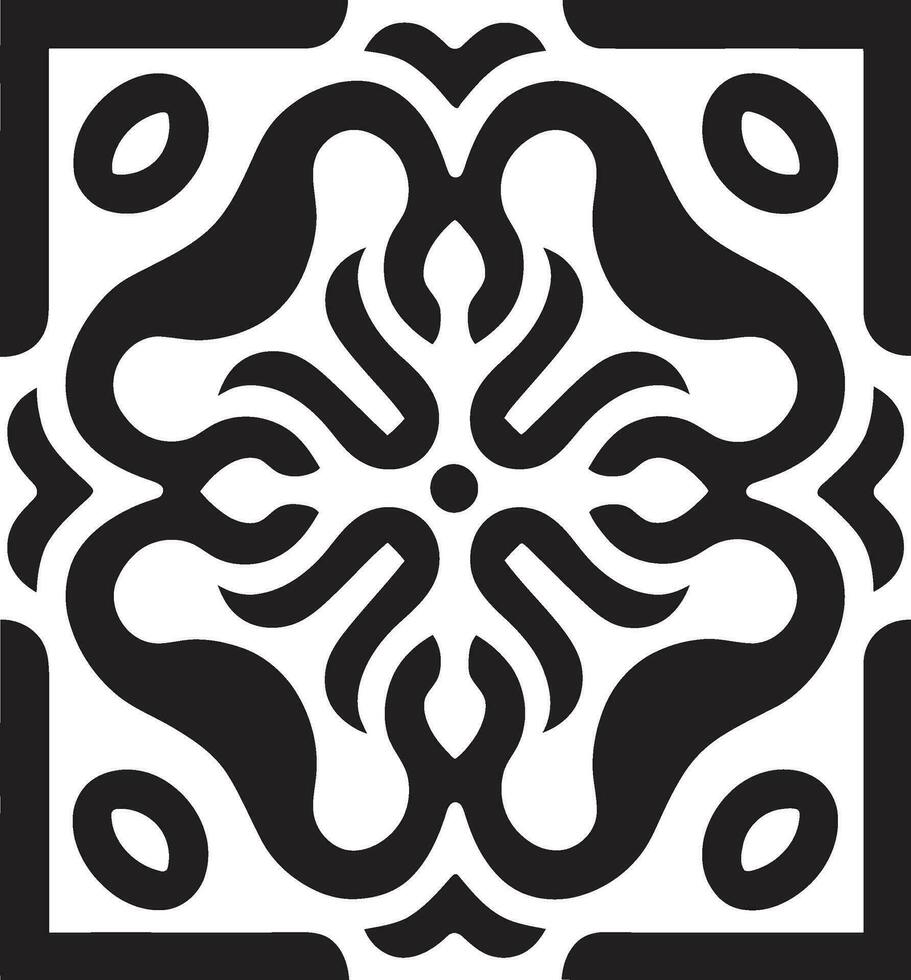 complexe arabe floral carrelage noir icône conception noir et audacieux arabe floral logo vecteur
