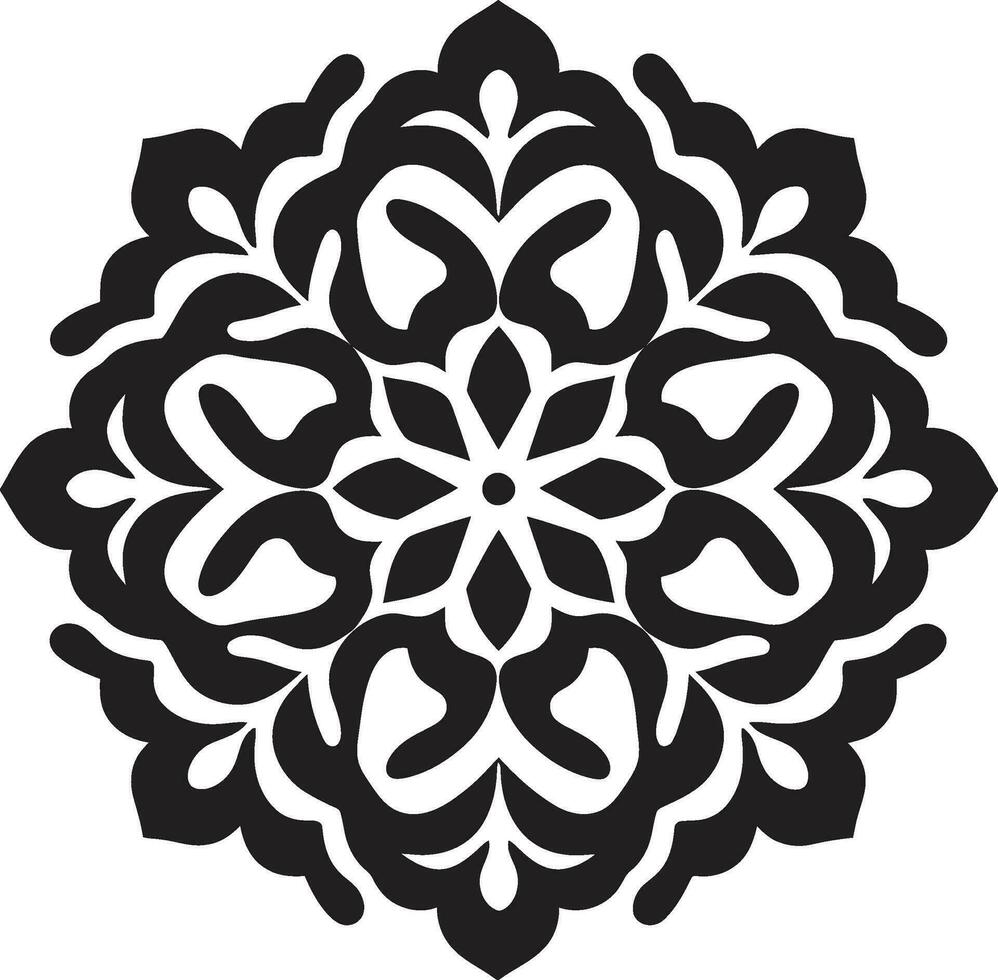 exquis symétrie dans arabe art floral carrelage vecteur arabesque motifs noir logo avec fleurs