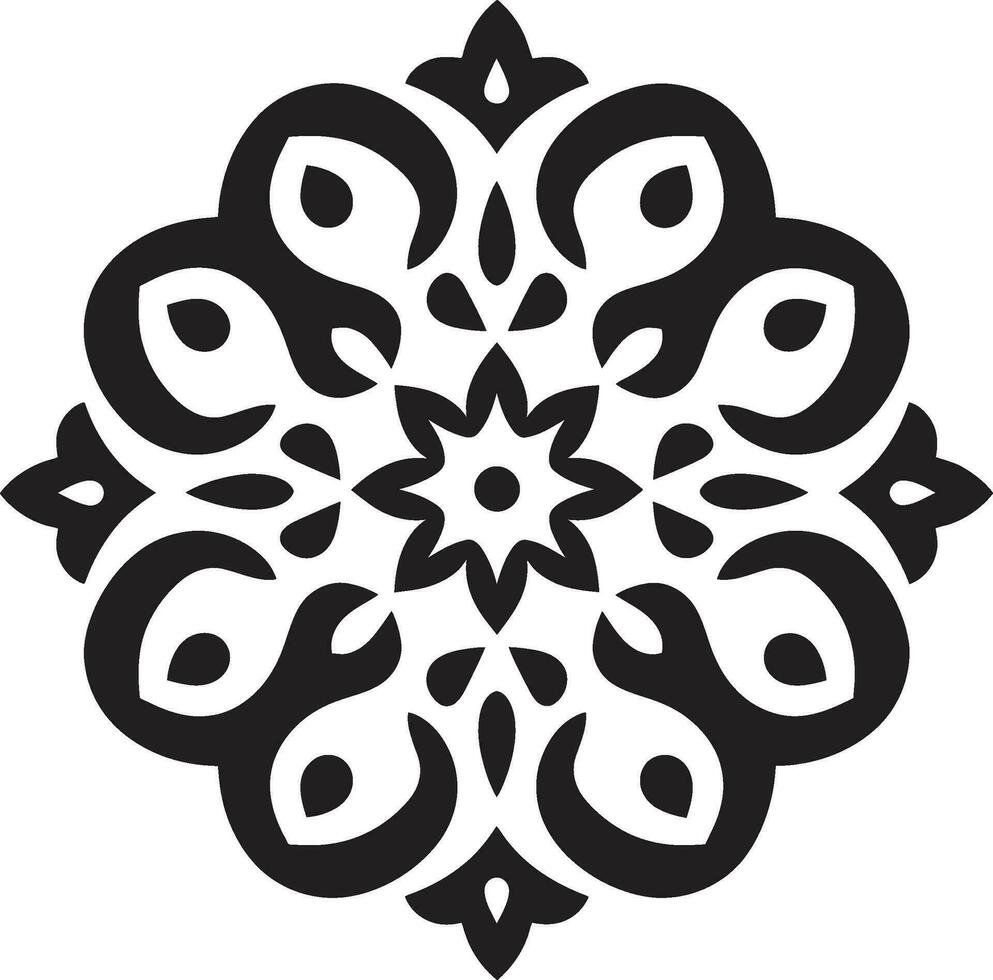 arabesque motifs noir logo avec fleurs noir beauté dans arabe élégance floral icône vecteur