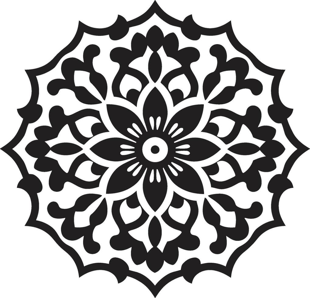 arabe la magie révélé floral logo conception vecteur arabesque harmonie noir floral carrelage icône