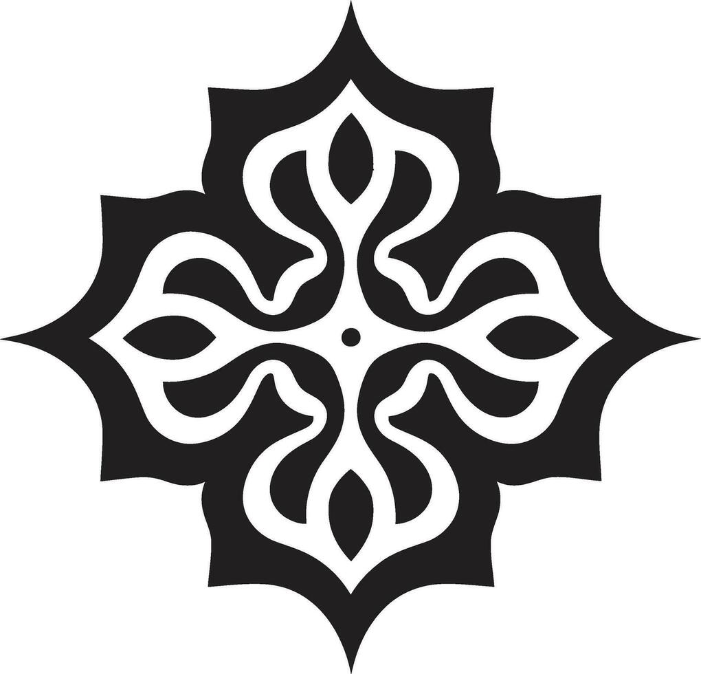 complexe arabe talent artistique dévoilé floral carrelage iconique milieu est élégance noir floral emblème vecteur