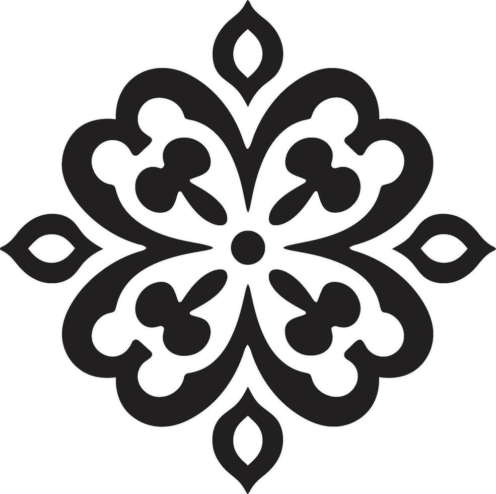 arabesque excellence arabe floral modèle logo élégant symétrie floral carrelage icône dans noir vecteur
