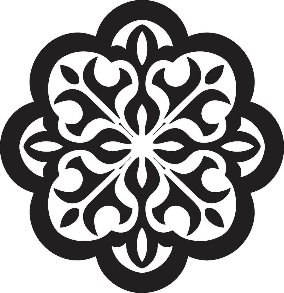 vecteur talent artistique dévoilé noir arabe logo emblème complexe arabesque conception floral carrelage dans noir