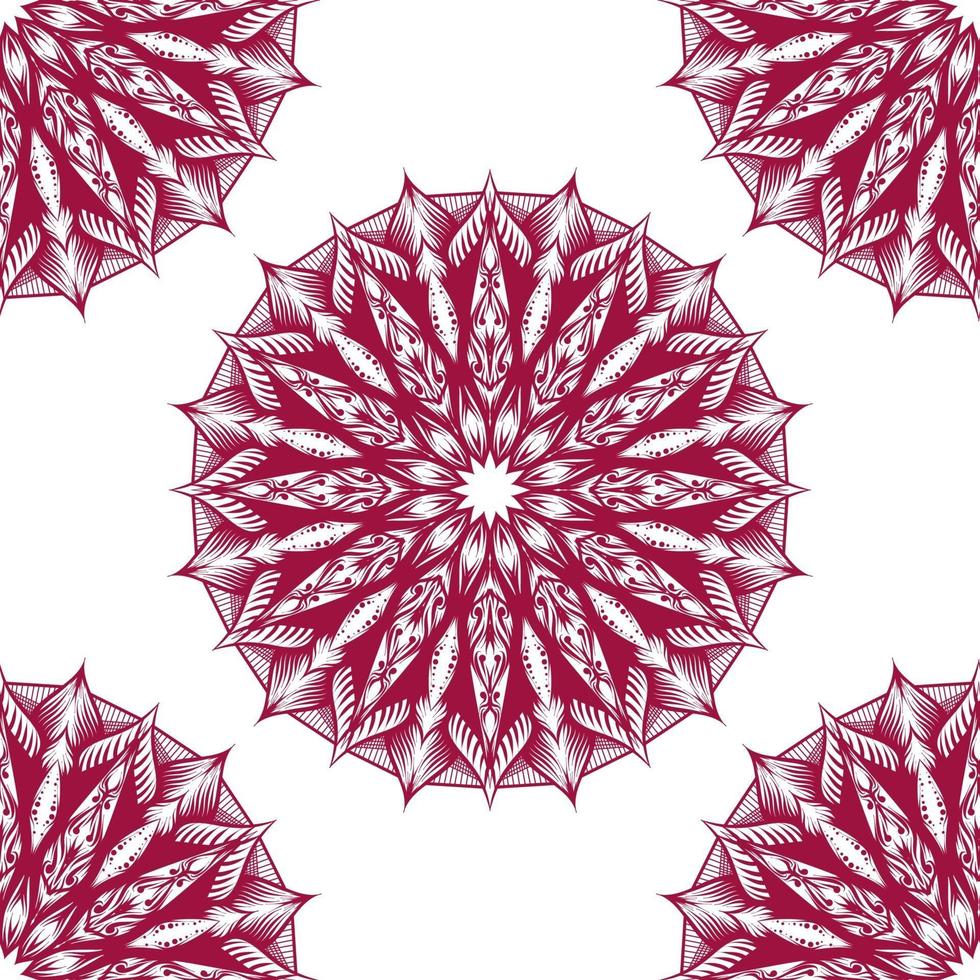 motif rouge mandala vecteur