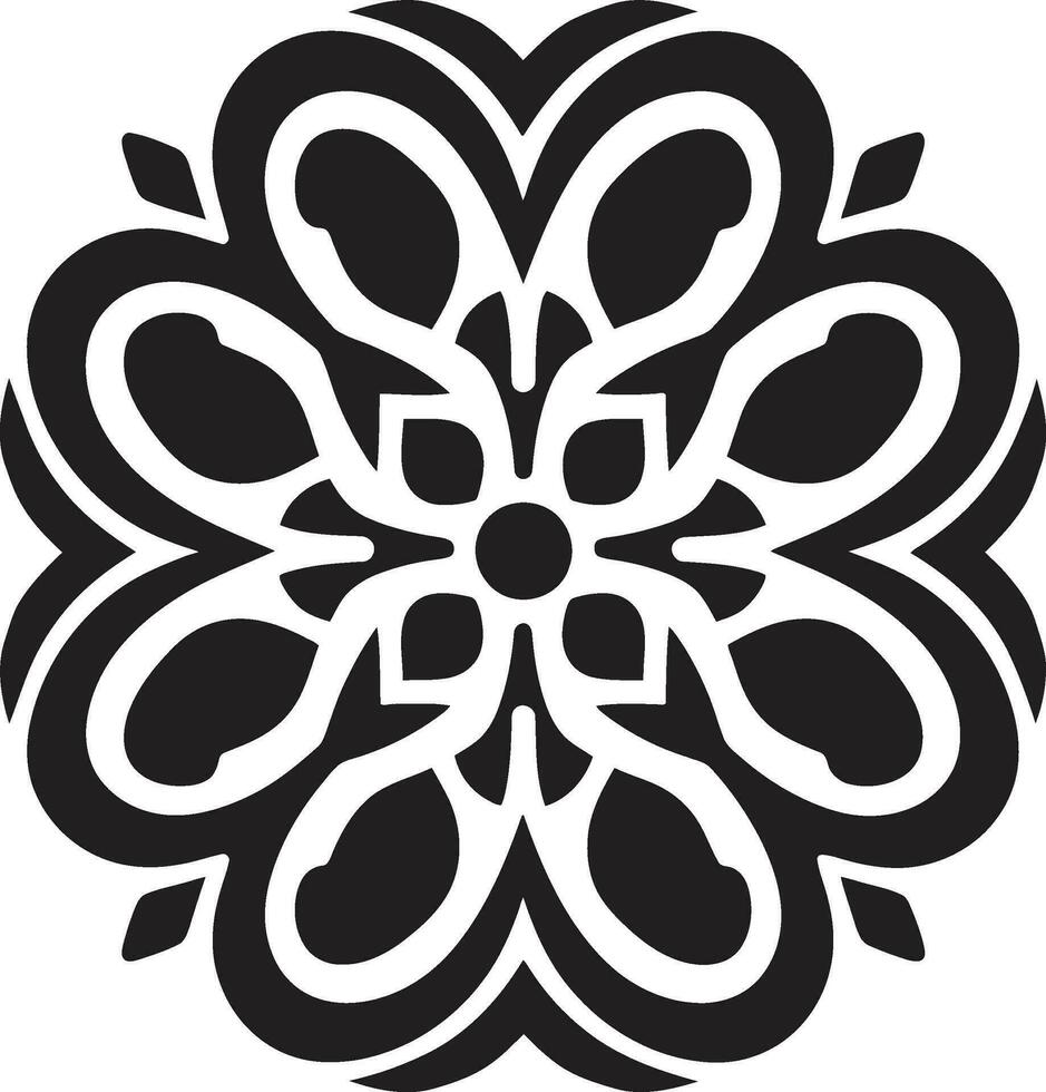 noir logo charme arabe floral carrelage conception dans vecteur élégant floral symétrie dans détail arabe carrelage emblème