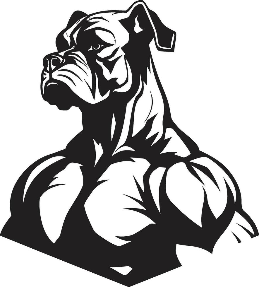 élégant agilité boxeur chien comme une boxeur mascotte logo iconique athlétisme déchaîné noir emblème conception vecteur