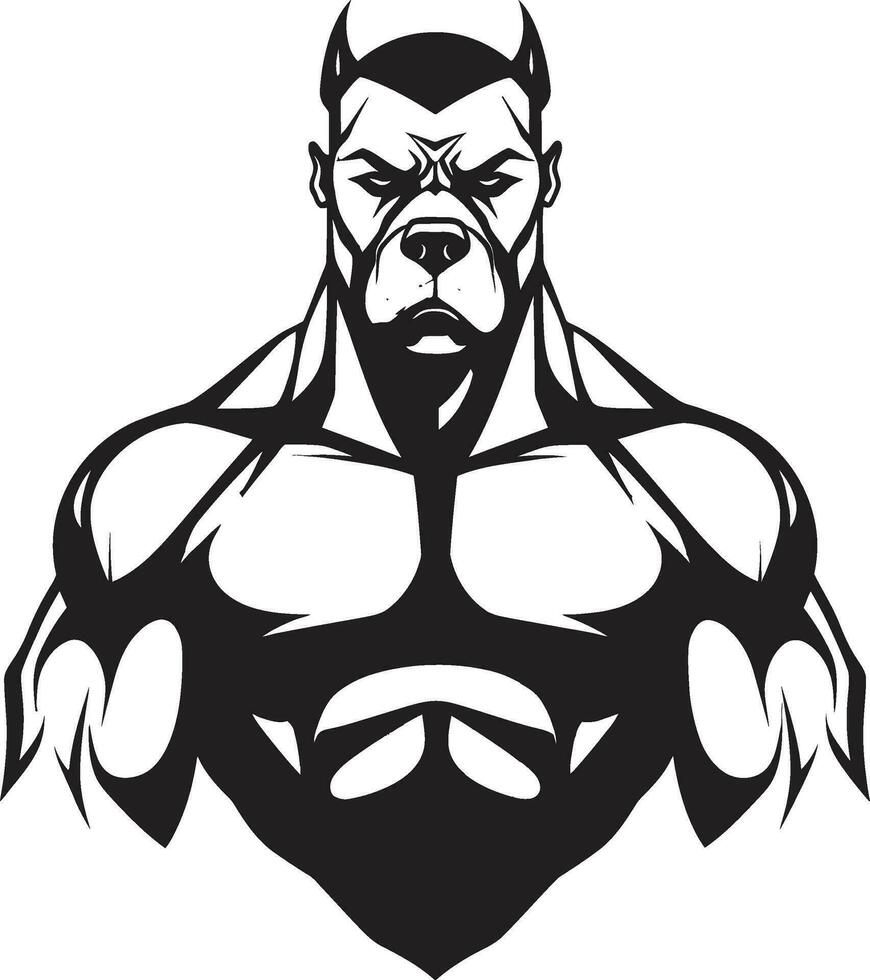 iconique athlétisme noir logo avec boxeur chien puissant mascotte noir boxeur chien logo vecteur icône