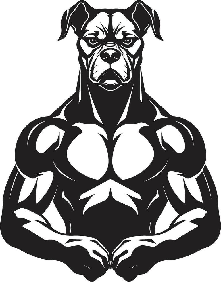 élégant noir logo boxeur chien comme une boxeur mascotte vecteur icône vecteur talent artistique athlétique boxeur emblème dans noir