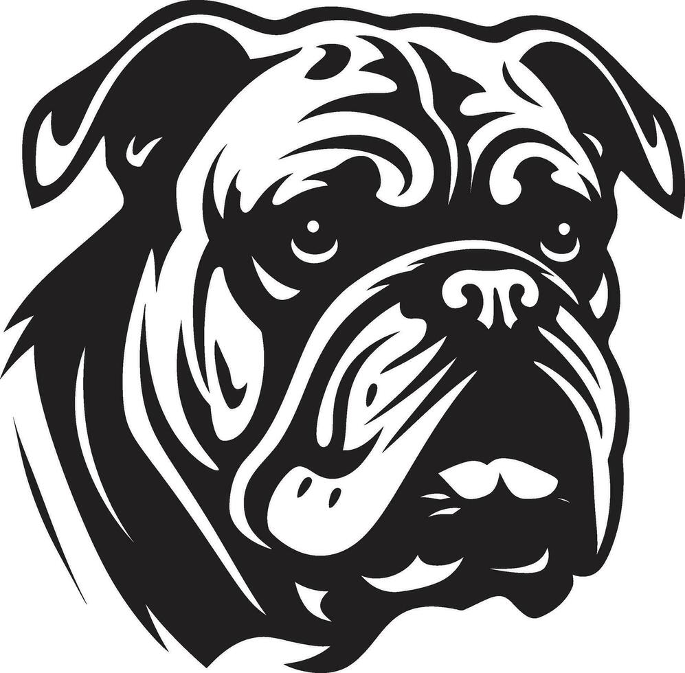 bouledogue royalties noir logo vecteur icône courageux canin bouledogue conception emblème