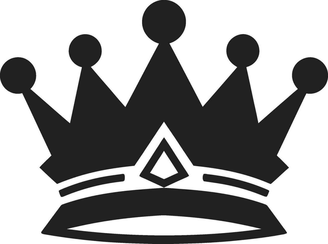 Royal la maîtrise couronne logo dans monochrome monarques insigne noir couronne vecteur icône