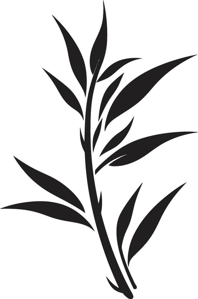 vecteur talent artistique dévoilé noir bambou plante logo botanique élégance bambou dans noir vecteur icône